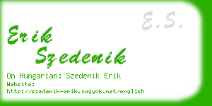 erik szedenik business card